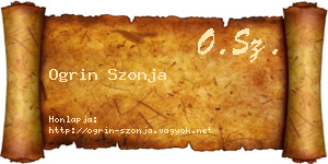 Ogrin Szonja névjegykártya